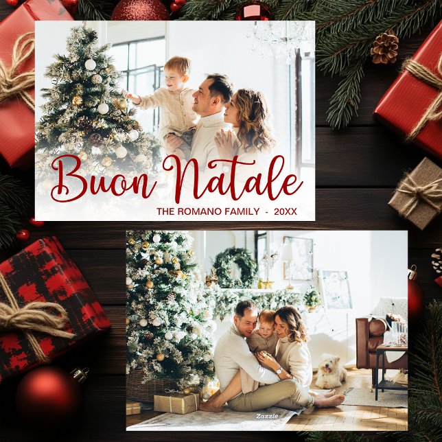 Tarjeta de Feliz Navidad con Foto con Letra Script (Subido por el creador)
