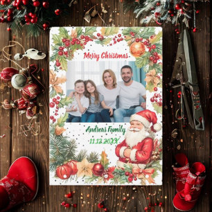 Tarjeta de Feliz Navidad con Foto de Aguja de Pino