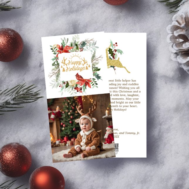 Tarjeta de Feliz Navidad con Foto de Bebé (Subido por el creador)
