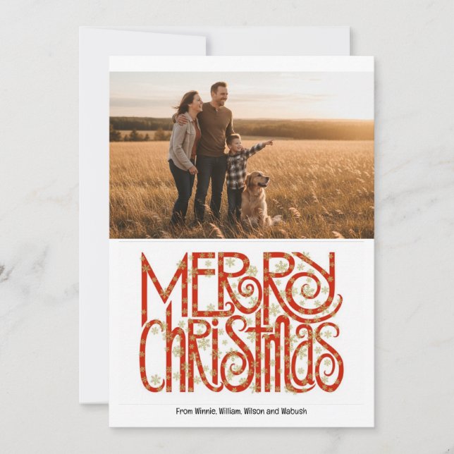 Tarjeta de Feliz Navidad con Foto de Golden Cheer (Anverso)