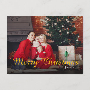 Tarjeta de Feliz Navidad con Foto Familiar