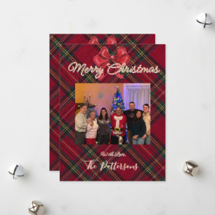 Tarjeta de Feliz Navidad con Foto Familiar Cuadros