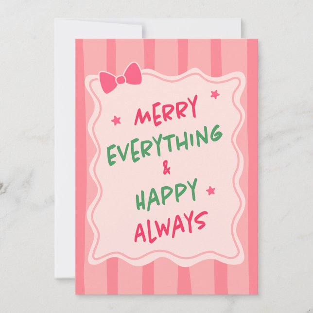 Tarjeta de Feliz Navidad con Foto Personalizable (Anverso)