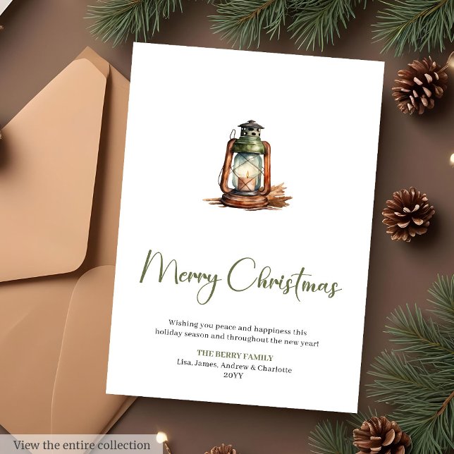 Tarjeta de Feliz Navidad con Fuente de Escritura M (Trendy Cozy Script Font Christmas Greeting Card)