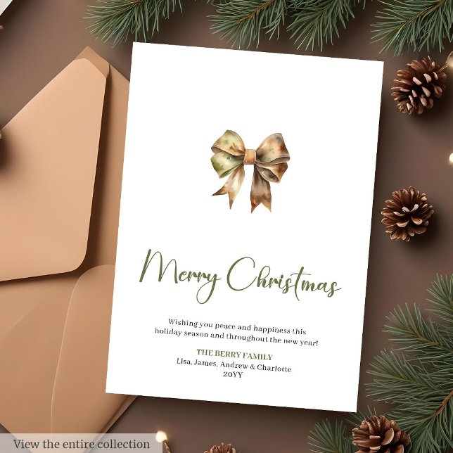 Tarjeta de Feliz Navidad con Fuente de Escritura M (Modern Script Font Cozy Christmas Greeting Card

)