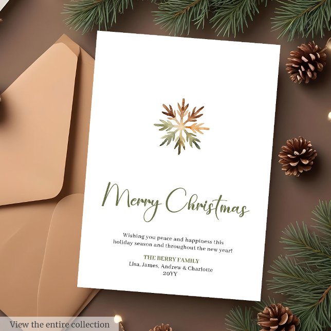 Tarjeta de Feliz Navidad con Fuente de Letra Elega (Stylish Script Font Cozy Christmas Greeting Card

)