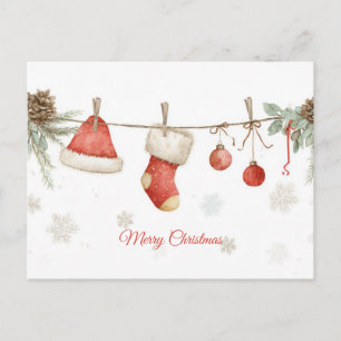 Tarjeta de Feliz Navidad con Guirnalda Festiva
