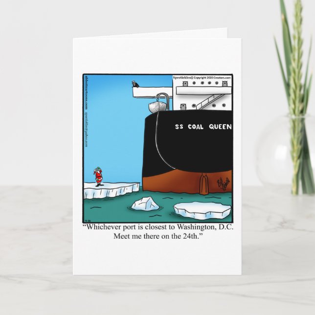 Tarjeta de Feliz Navidad con Humor Divertido  (Anverso)