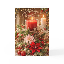 Tarjeta de Feliz Navidad con Luz de Vela