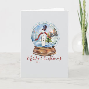 Tarjeta de Feliz Navidad con Muñeco de Nieve en Ac