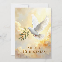 Tarjeta de Feliz Navidad con Paloma de la Paz