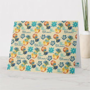 Tarjeta de Feliz Navidad con Piña Hawaiana Mele Ka
