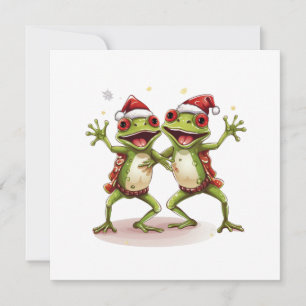 Tarjeta de Feliz Navidad con Rana