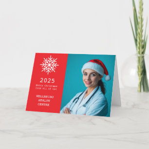 Tarjeta de Feliz Navidad de Atención Médica Festiv