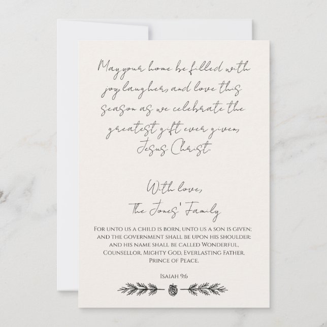 Tarjeta de Feliz Navidad de Cabaña de Invierno con (Reverso)