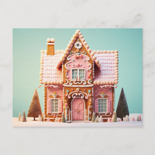 Tarjeta de Feliz Navidad de Casa de Pan de Jengibr