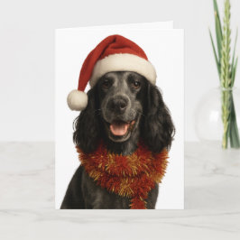 Tarjeta de Feliz Navidad de Cocker Spaniel