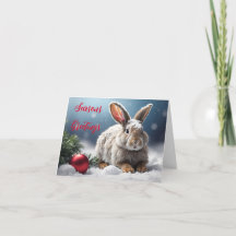 Tarjeta de Feliz Navidad de Conejo Lindo