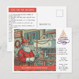Tarjeta de Feliz Navidad de Empresa de Fontanería