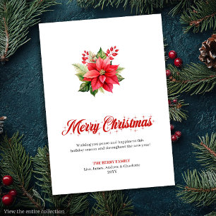 Tarjeta de Feliz Navidad de Flores de Navidad Edit