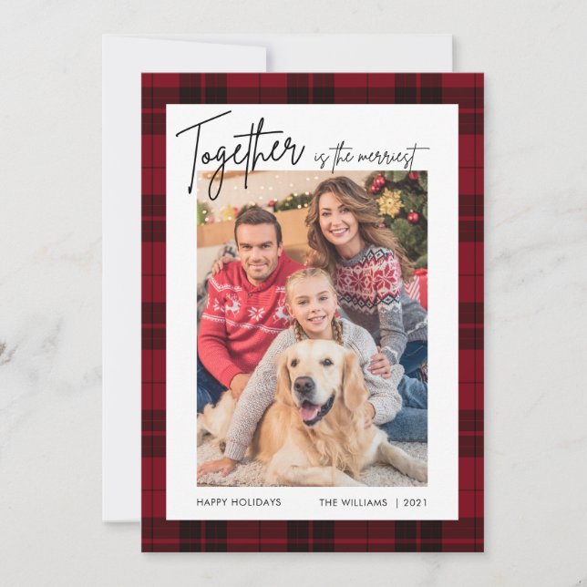 Tarjeta de feliz Navidad de fotos de vacaciones (Anverso)