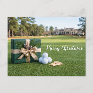 Tarjeta de Feliz Navidad de golf para golfista 