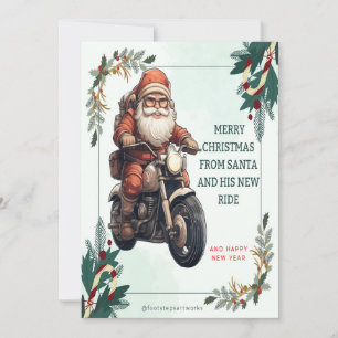 Tarjeta de Feliz Navidad de Papá Noel