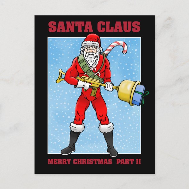 Tarjeta de Feliz Navidad de Papá Noel (Anverso)