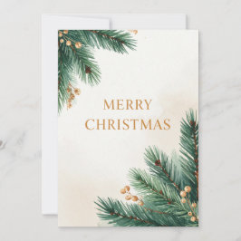 Tarjeta de Feliz Navidad de Pino de Invierno