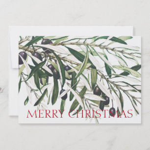 TARJETA DE FELIZ NAVIDAD DE RAMA DE OLIVO