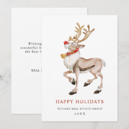 Tarjeta de Feliz Navidad de Reno Corporativo