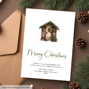 Tarjeta de Feliz Navidad de Terracota Sage Vintage