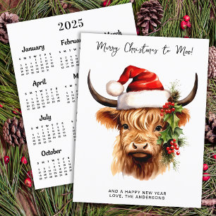 Tarjeta de Feliz Navidad de Vaca de las Tierras Al