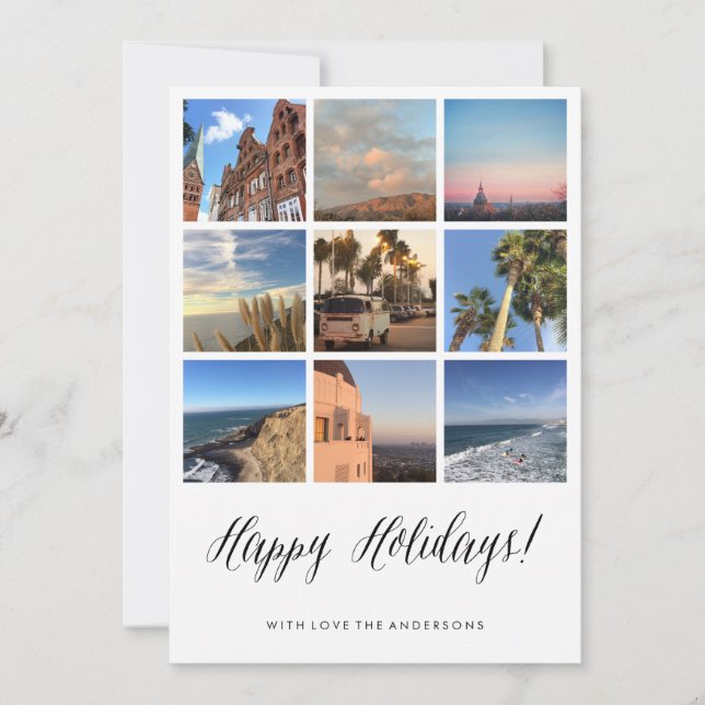 Tarjeta de feliz Navidad de vacaciones (Anverso)