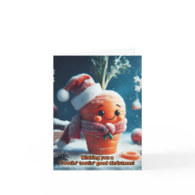 Tarjeta de Feliz Navidad de Zanahoria