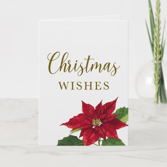Tarjeta de Feliz Navidad Deseos de Navidad (Anverso)