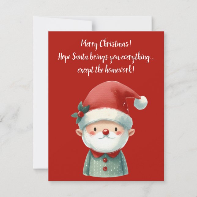Tarjeta de Feliz Navidad Divertida (Anverso)