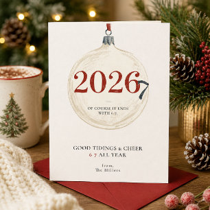Tarjeta de Feliz Navidad divertida 6 7 Todo el Año