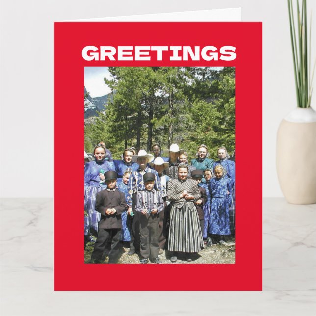 Tarjeta de Feliz Navidad Divertida Amish (Anverso)