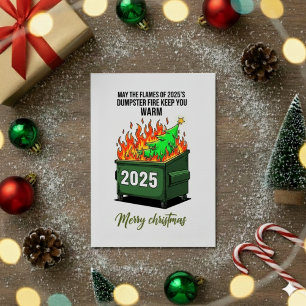 Tarjeta de Feliz Navidad Divertida Basura 2025