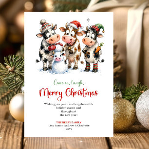 Tarjeta de Feliz Navidad divertida y juguetona de