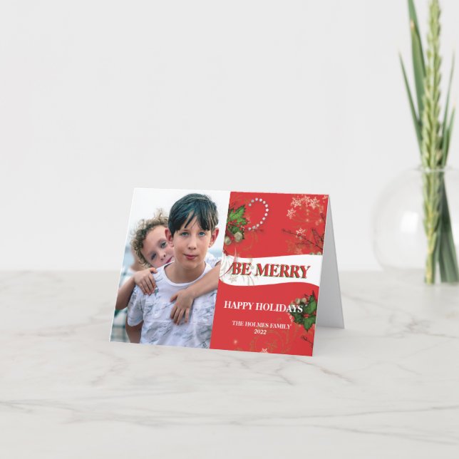 Tarjeta de Feliz Navidad Doblada (Anverso)