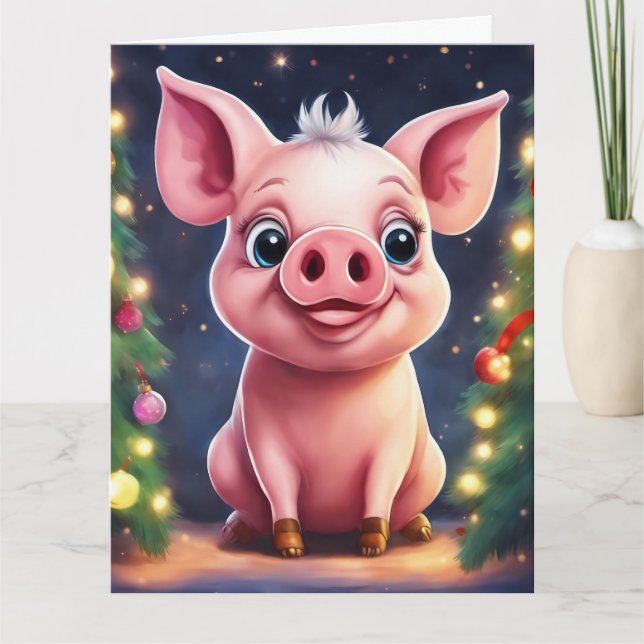 Tarjeta de Feliz Navidad Dobleada (Anverso)