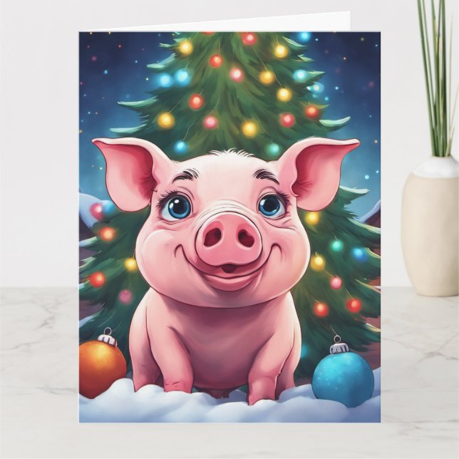 Tarjeta de Feliz Navidad Dobleada (Anverso)