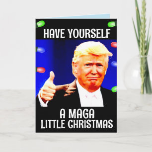 tarjeta de FELIZ NAVIDAD DONALD TRUMP MAGA pequeña