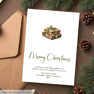Tarjeta de Feliz Navidad Editable Boho de Moda