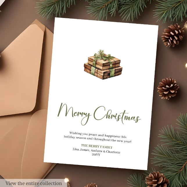 Tarjeta de Feliz Navidad Editable Boho de Moda  (Trendy Editable Boho Holiday Christmas Greeting Card

)