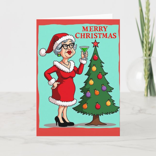 Tarjeta de Feliz Navidad Elegante (Anverso)