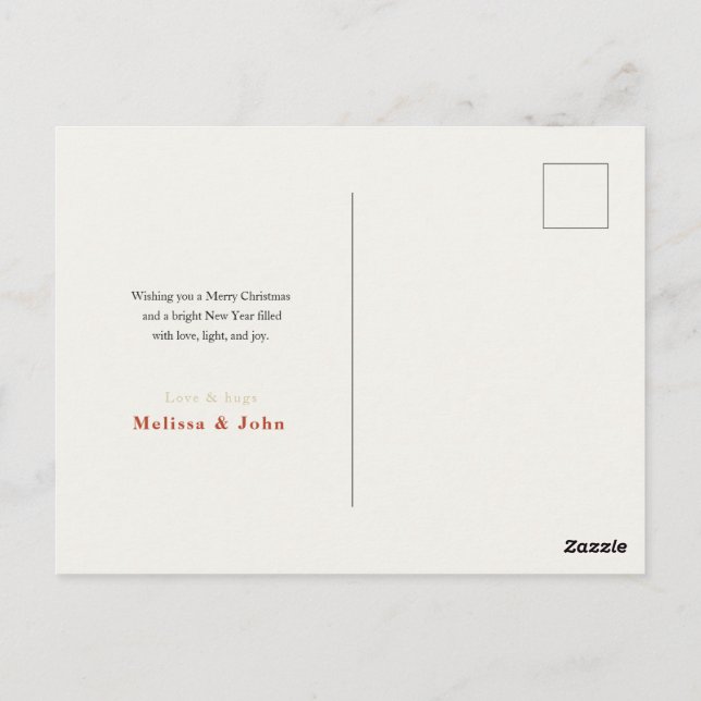 Tarjeta de Feliz Navidad Elegante (Reverso)