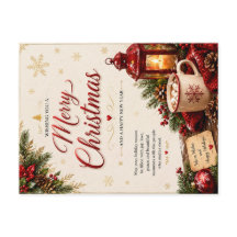 Tarjeta de Feliz Navidad elegante de felicitación 